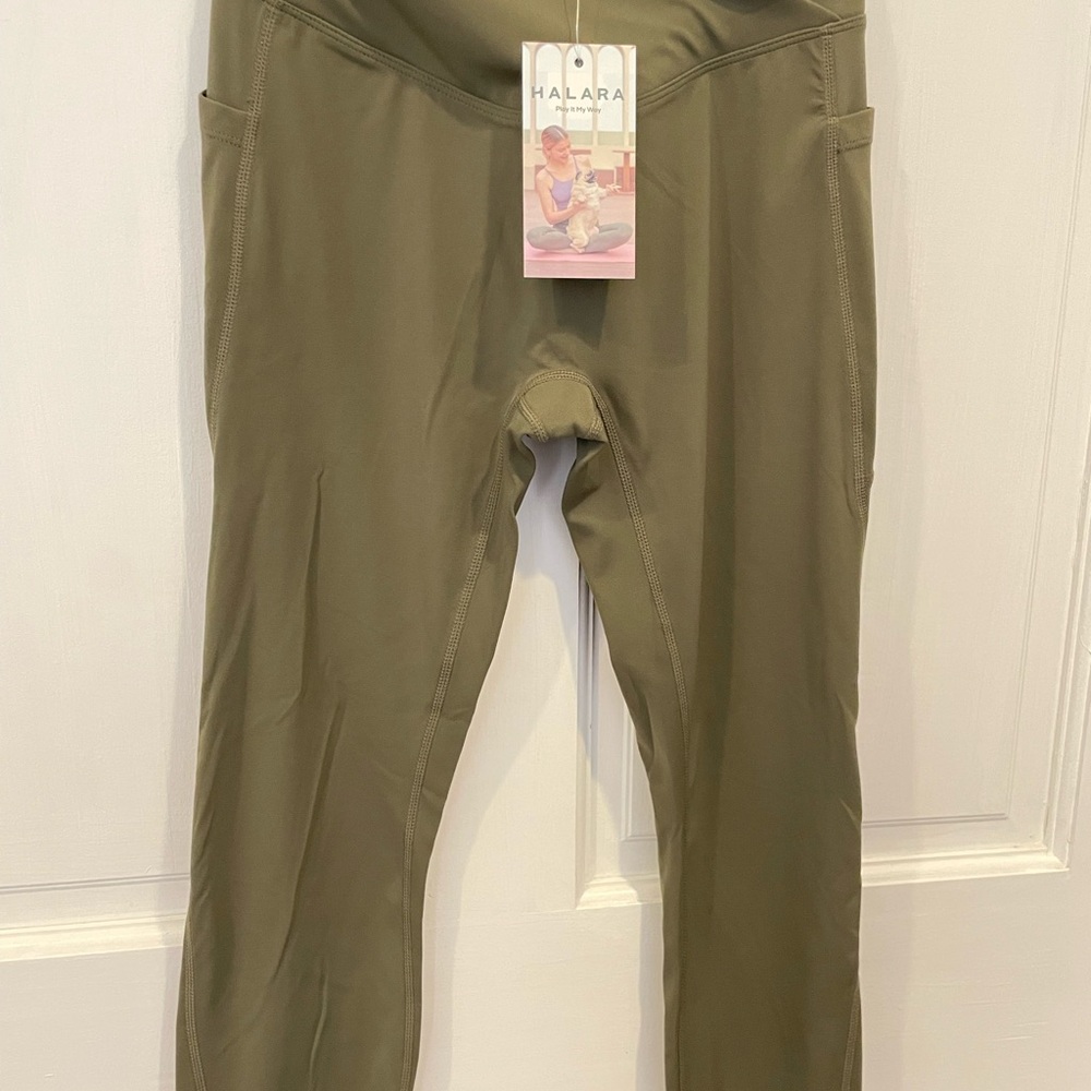 HALARA Green Leggings Stretchy Full-Length Bottoms